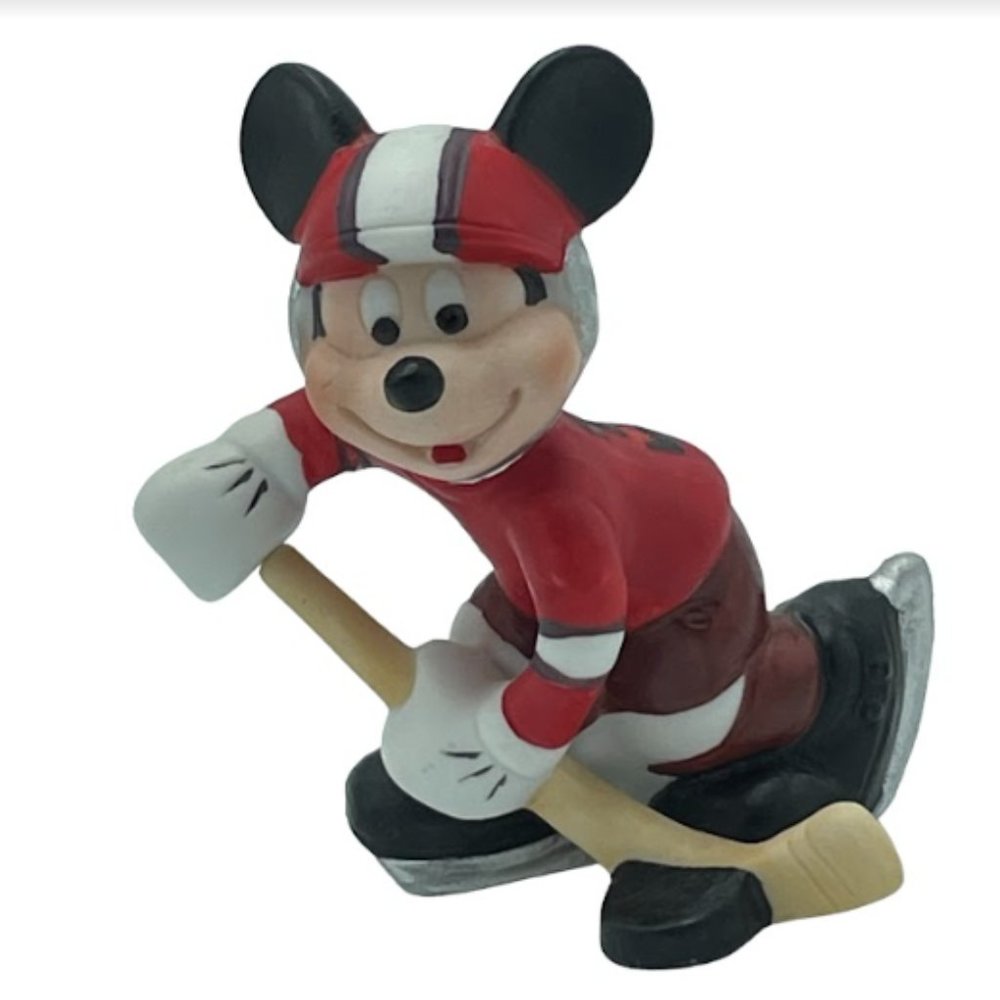 Walt Disney Mickey Mouse Playing Hockey Vintage Home Décor Collectible Figurine